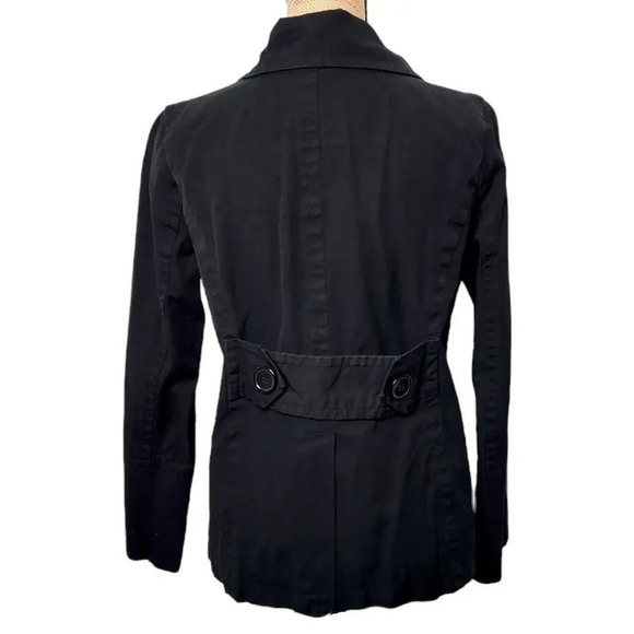 Twenty One Women's Double Breasted Cotton Snap Button Pea Coat Size Medium Black - Picture 4 of 14